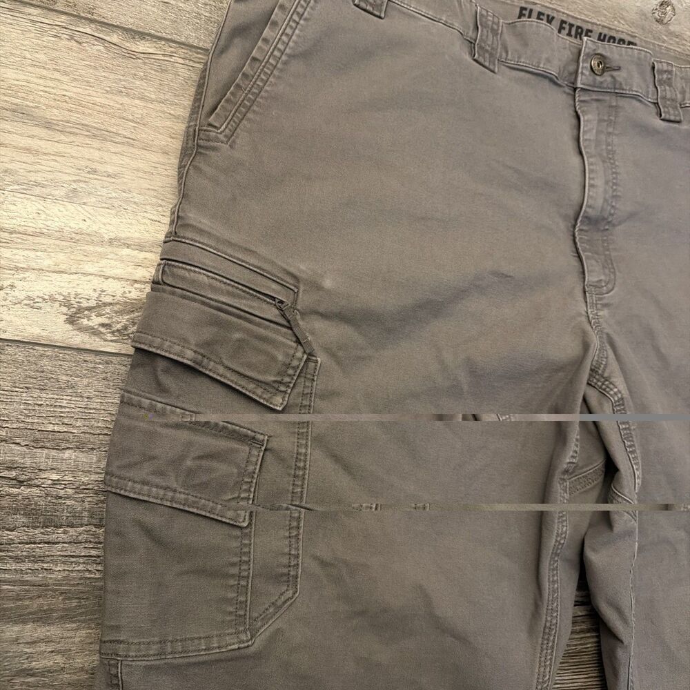 Duluth Trading Flex Fire Hose Sweat Management Chino Pant Men 44x30 Gray Stretch - Picture 5 of 9